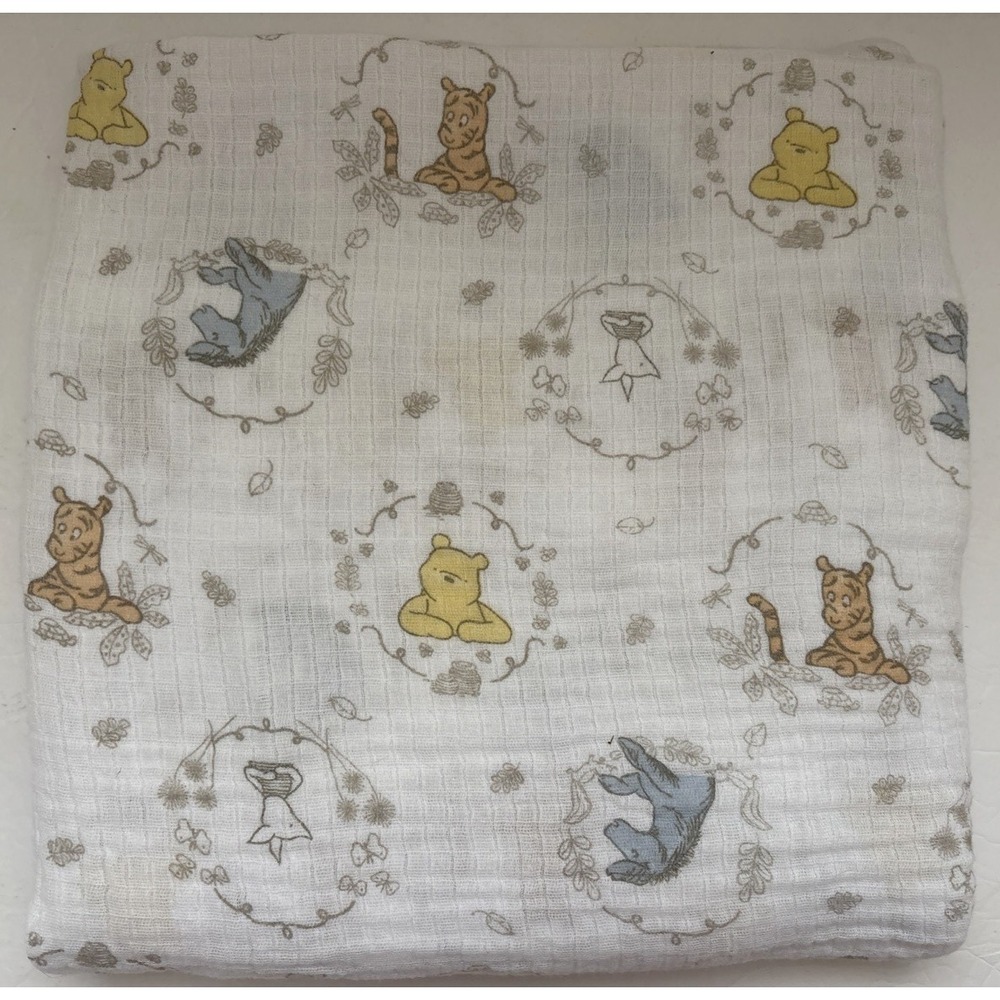 Disney Aden Anais Winnie the Pooh Baby Blanket Muslin Swaddle Pooh Eeyore Piglet